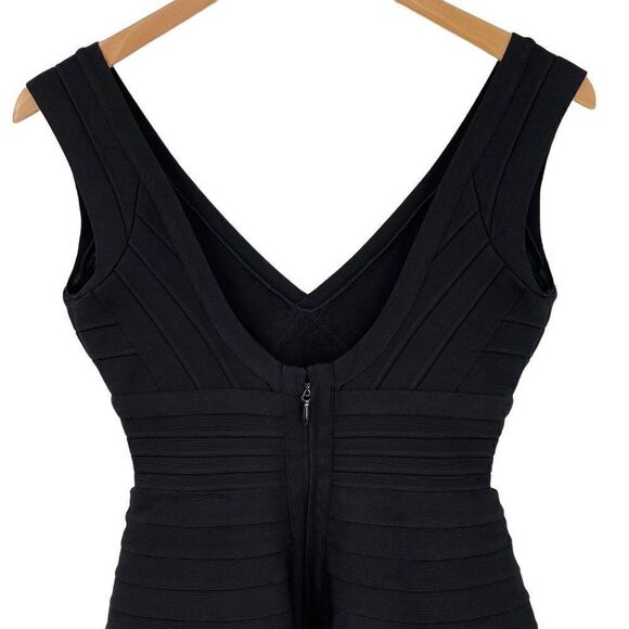 Herve Leger Rebeca Sleeveless Peplum Bandage Mini Dress Black Cocktail Small - Picture 9 of 14